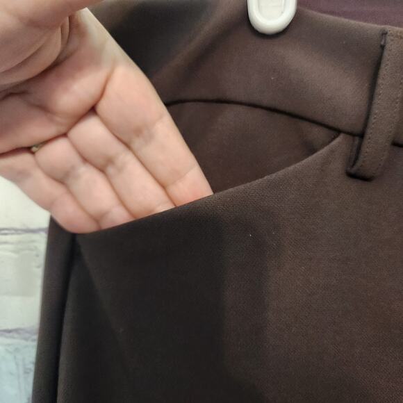 NWT Express Chocolate Brown High Rise Stretch Skinny Dress Slacks Women's 18 T - Picture 7 of 13